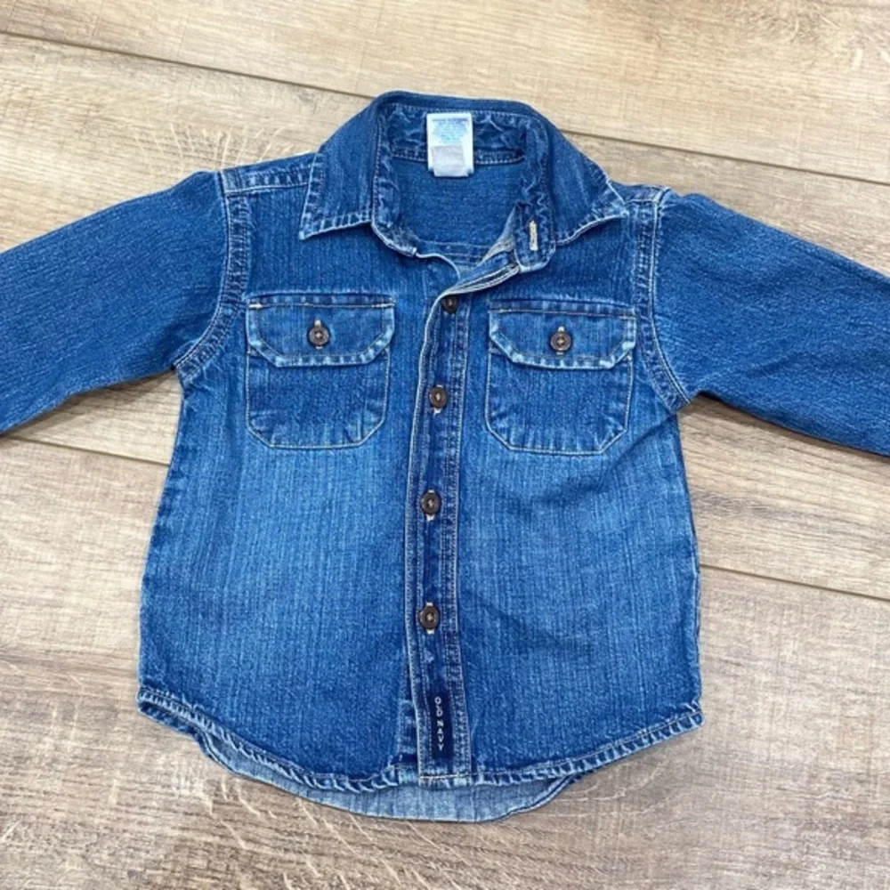 Old Navy Classic Blue Jean long‎ sleeve button for baby boy
